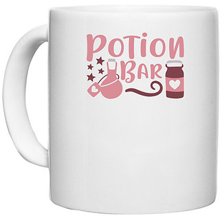                       UDNAG White Ceramic Coffee / Tea Mug 'witch | Potion Bar' Perfect for Gifting [330ml]                                              
