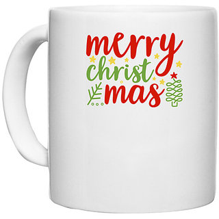                       UDNAG White Ceramic Coffee / Tea Mug 'Christmas | merry christmassss' Perfect for Gifting [330ml]                                              