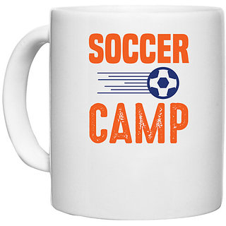                       UDNAG White Ceramic Coffee / Tea Mug 'Football | Soccer camp1' Perfect for Gifting [330ml]                                              