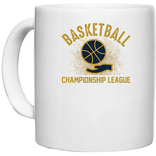                       UDNAG White Ceramic Coffee / Tea Mug 'Basketball | basket' Perfect for Gifting [330ml]                                              