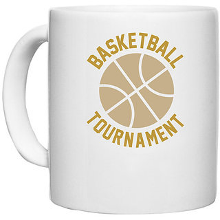                       UDNAG White Ceramic Coffee / Tea Mug 'Basketball | Basketball tournament' Perfect for Gifting [330ml]                                              