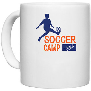                       UDNAG White Ceramic Coffee / Tea Mug 'Football | Soccer camp' Perfect for Gifting [330ml]                                              