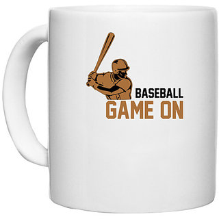                       UDNAG White Ceramic Coffee / Tea Mug 'Baseball | Baseball game' Perfect for Gifting [330ml]                                              