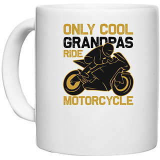                       UDNAG White Ceramic Coffee / Tea Mug 'Racing | Only cool' Perfect for Gifting [330ml]                                              