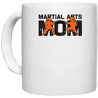                       UDNAG White Ceramic Coffee / Tea Mug 'Mother | Martial arts mom' Perfect for Gifting [330ml]                                              