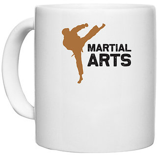                       UDNAG White Ceramic Coffee / Tea Mug 'Martial Art | Martial' Perfect for Gifting [330ml]                                              