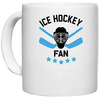                       UDNAG White Ceramic Coffee / Tea Mug 'Hockey | Ice Hockey' Perfect for Gifting [330ml]                                              
