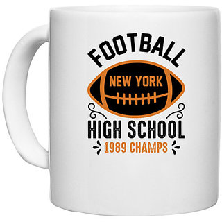                      UDNAG White Ceramic Coffee / Tea Mug 'Football | Football high' Perfect for Gifting [330ml]                                              