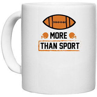                       UDNAG White Ceramic Coffee / Tea Mug 'Football | More Than copy' Perfect for Gifting [330ml]                                              