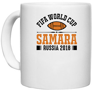                       UDNAG White Ceramic Coffee / Tea Mug 'Football | Fifa world' Perfect for Gifting [330ml]                                              