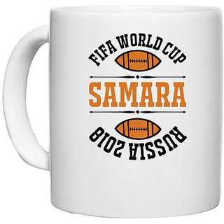                       UDNAG White Ceramic Coffee / Tea Mug 'Football | FIFA' Perfect for Gifting [330ml]                                              