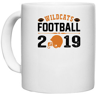                       UDNAG White Ceramic Coffee / Tea Mug 'Football | Wild' Perfect for Gifting [330ml]                                              