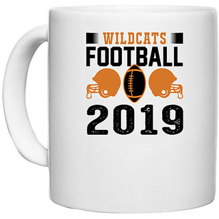                       UDNAG White Ceramic Coffee / Tea Mug 'Football | Wildcats copy' Perfect for Gifting [330ml]                                              
