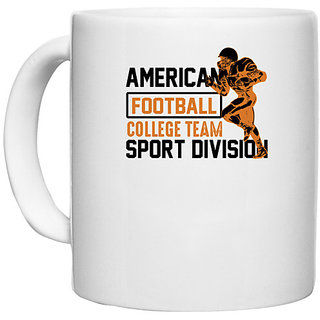                       UDNAG White Ceramic Coffee / Tea Mug 'Football | American Football college' Perfect for Gifting [330ml]                                              