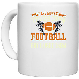                       UDNAG White Ceramic Coffee / Tea Mug 'Football | There are' Perfect for Gifting [330ml]                                              