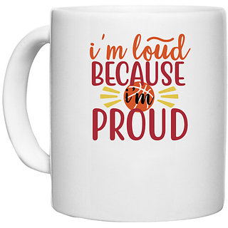                       UDNAG White Ceramic Coffee / Tea Mug 'Teacher Student | i'm loud because i'm proud-v' Perfect for Gifting [330ml]                                              