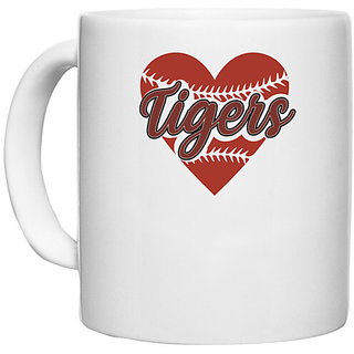                       UDNAG White Ceramic Coffee / Tea Mug 'Tiger | Tigers2' Perfect for Gifting [330ml]                                              