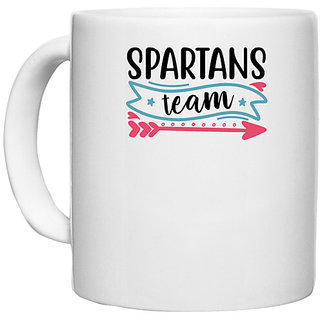                       UDNAG White Ceramic Coffee / Tea Mug 'Spartan | Spartans team' Perfect for Gifting [330ml]                                              
