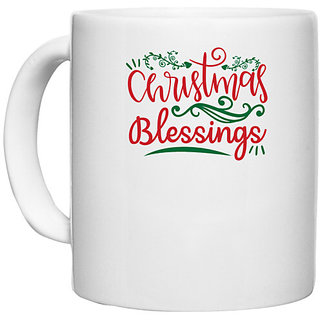                       UDNAG White Ceramic Coffee / Tea Mug 'Christmas | christmas blessings' Perfect for Gifting [330ml]                                              