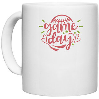                       UDNAG White Ceramic Coffee / Tea Mug 'Sports Day | game day' Perfect for Gifting [330ml]                                              