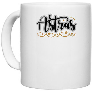                       UDNAG White Ceramic Coffee / Tea Mug 'Astras | astras' Perfect for Gifting [330ml]                                              