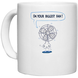                       UDNAG White Ceramic Coffee / Tea Mug 'Fan | Im your biggest fan' Perfect for Gifting [330ml]                                              