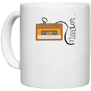                       UDNAG White Ceramic Coffee / Tea Mug 'Radio | Meedon' Perfect for Gifting [330ml]                                              