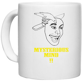                       UDNAG White Ceramic Coffee / Tea Mug 'Mind | Misterious mind' Perfect for Gifting [330ml]                                              