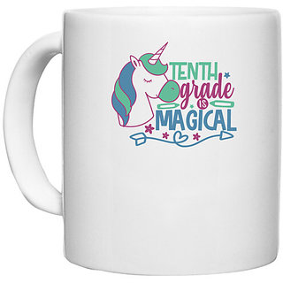                       UDNAG White Ceramic Coffee / Tea Mug 'Teacher Student | 10th grade is magical' Perfect for Gifting [330ml]                                              