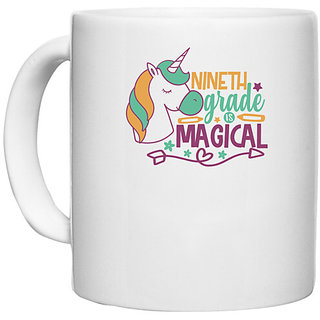                       UDNAG White Ceramic Coffee / Tea Mug 'Teacher Student | 9th grade is magical' Perfect for Gifting [330ml]                                              