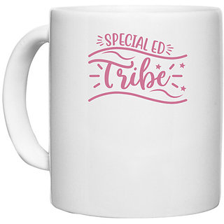                       UDNAG White Ceramic Coffee / Tea Mug 'Teacher Student | Special ed tribe' Perfect for Gifting [330ml]                                              