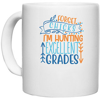                       UDNAG White Ceramic Coffee / Tea Mug 'Teacher Student | forget chicks i'm' Perfect for Gifting [330ml]                                              