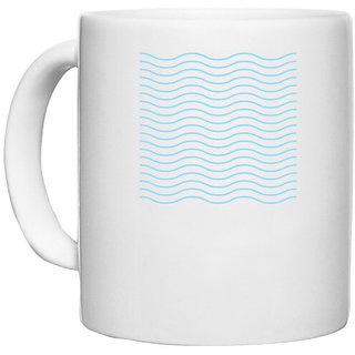                       UDNAG White Ceramic Coffee / Tea Mug 'Water | Drawing' Perfect for Gifting [330ml]                                              