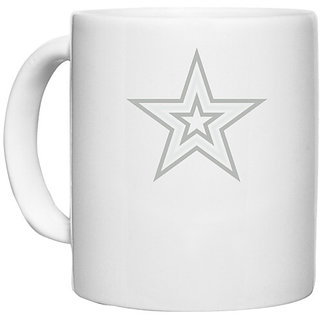                       UDNAG White Ceramic Coffee / Tea Mug 'Star | Drawing' Perfect for Gifting [330ml]                                              