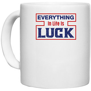                       UDNAG White Ceramic Coffee / Tea Mug 'Luck | Donalt Trump' Perfect for Gifting [330ml]                                              