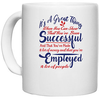                       UDNAG White Ceramic Coffee / Tea Mug 'Succesfull employed | Donalt Trump' Perfect for Gifting [330ml]                                              