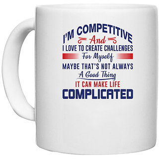                       UDNAG White Ceramic Coffee / Tea Mug 'Complicated | Donalt Trump' Perfect for Gifting [330ml]                                              