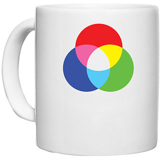                       UDNAG White Ceramic Coffee / Tea Mug 'Colored rind | Drawing' Perfect for Gifting [330ml]                                              