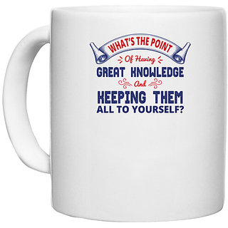                       UDNAG White Ceramic Coffee / Tea Mug 'Great knowledge | Donalt Trump' Perfect for Gifting [330ml]                                              