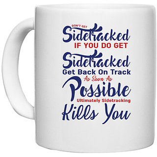                       UDNAG White Ceramic Coffee / Tea Mug 'Get back on track | Donalt Trump' Perfect for Gifting [330ml]                                              