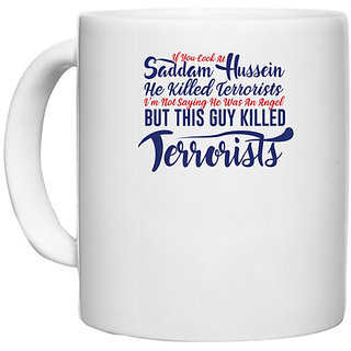                       UDNAG White Ceramic Coffee / Tea Mug 'Terrorists | Donalt Trump' Perfect for Gifting [330ml]                                              