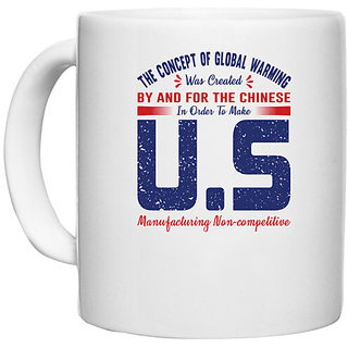                       UDNAG White Ceramic Coffee / Tea Mug 'US | Donalt Trump' Perfect for Gifting [330ml]                                              