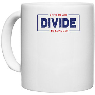                       UDNAG White Ceramic Coffee / Tea Mug 'Divide | Donalt Trump' Perfect for Gifting [330ml]                                              