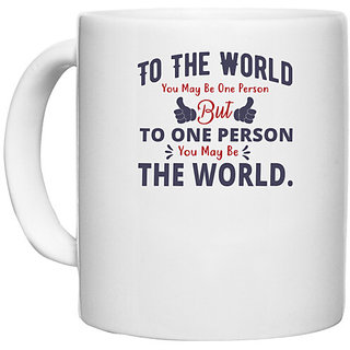                       UDNAG White Ceramic Coffee / Tea Mug 'The world | Dr. Seuss' Perfect for Gifting [330ml]                                              