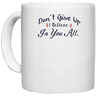                       UDNAG White Ceramic Coffee / Tea Mug 'Don't give up | Dr. Seuss' Perfect for Gifting [330ml]                                              
