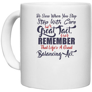                       UDNAG White Ceramic Coffee / Tea Mug 'Great fact remember | Dr. Seuss' Perfect for Gifting [330ml]                                              