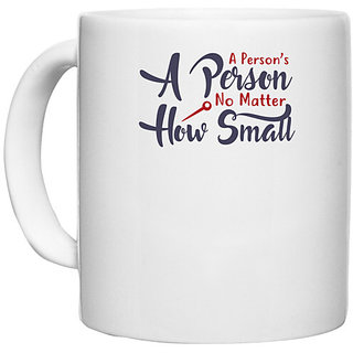                       UDNAG White Ceramic Coffee / Tea Mug 'A person no matter how small | Dr. Seuss' Perfect for Gifting [330ml]                                              