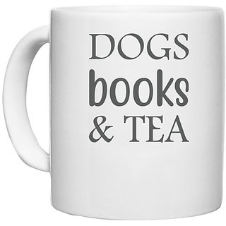                       UDNAG White Ceramic Coffee / Tea Mug 'Dogs | Dogs book and tea' Perfect for Gifting [330ml]                                              