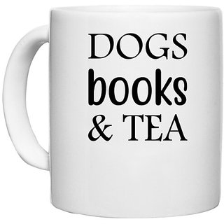                       UDNAG White Ceramic Coffee / Tea Mug 'Dogs | Dog Book and tea' Perfect for Gifting [330ml]                                              