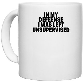                       UDNAG White Ceramic Coffee / Tea Mug 'Golf | in my defense i was left' Perfect for Gifting [330ml]                                              